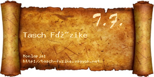 Tasch Füzike névjegykártya